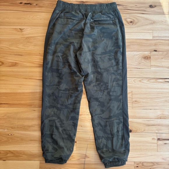 Athleta Green Camouflage Track Pants with Tapered Legs - Picture 3 of 7